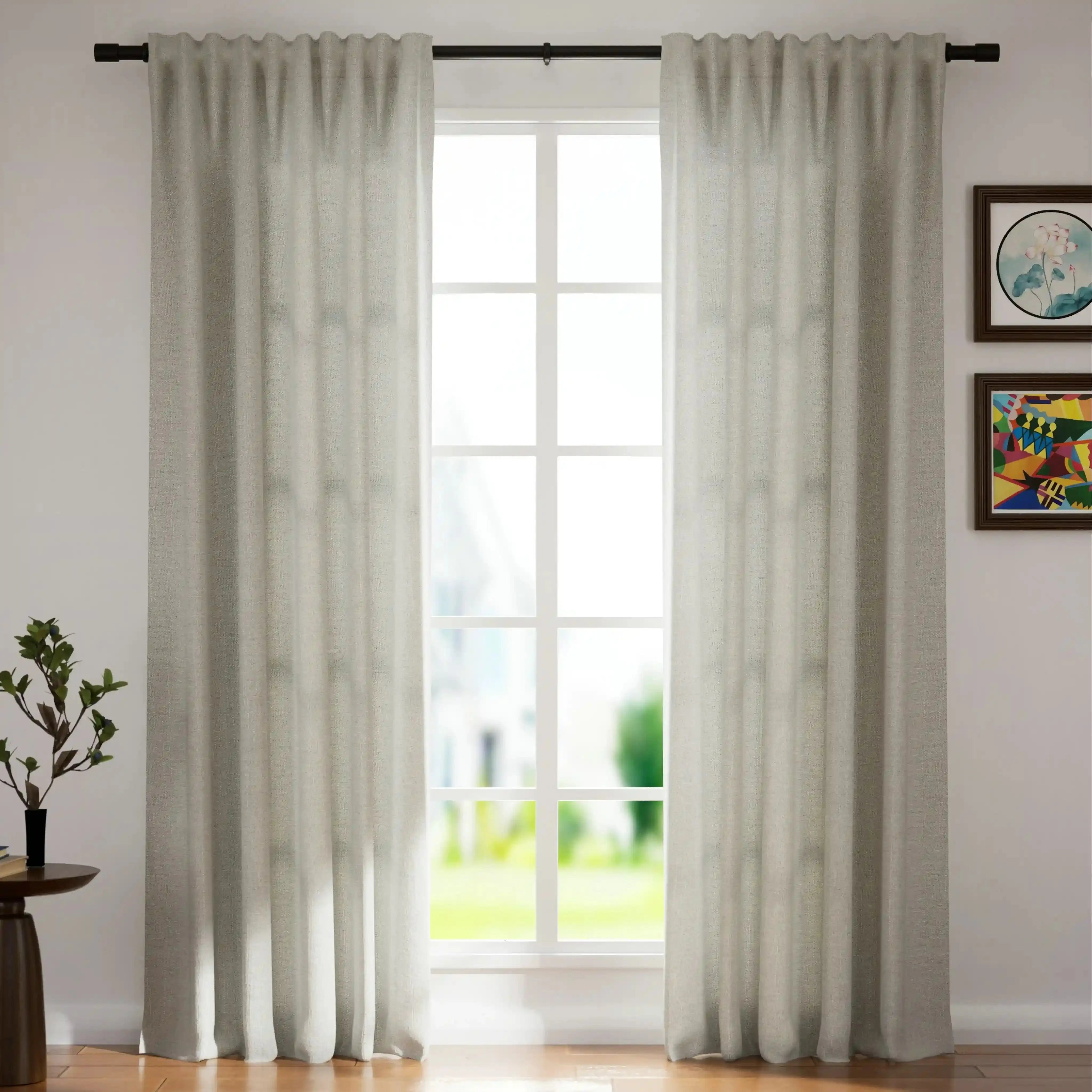 Premium Ian Linen Drapery Soft Top - Breathable & Lightweight Window Curtains for Living Room & Bedroom - Elegant Home Decor for Modern Interiors