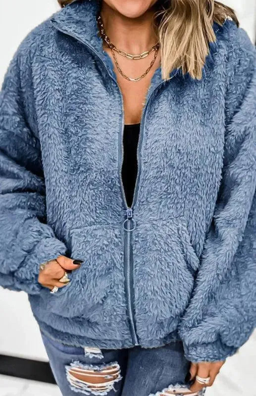 Women's Warm Winter Fleece Jacket - Cozy Outdoor Fleece Coat for Hiking, Camping & Casual Wear - Water-Resistant & Lightweight Cold Weather Jacket