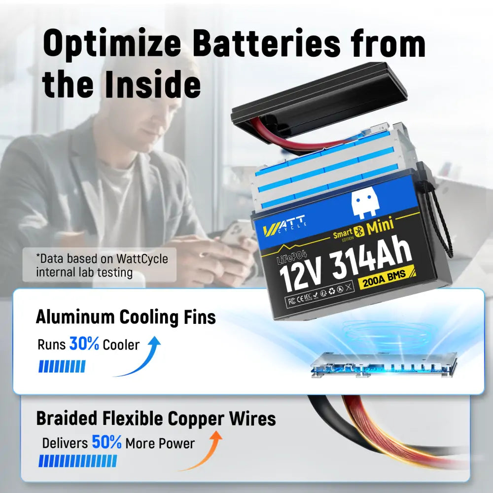 Best 12V 314Ah LiFePO4 Lithium Battery with Bluetooth - Perfect for Solar Power Systems, RVs, Marine & Off-Grid Applications