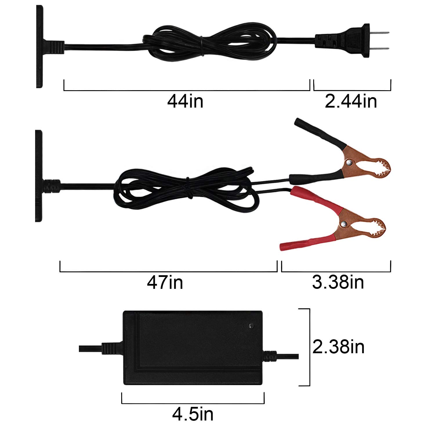 Mighty Max 12V 4A Battery Charger and Maintainer - Fast Charging for 12V 35AH Standard Batteries - Perfect for Cars, Boats, Motorcycles and Power Equipment Maintenance