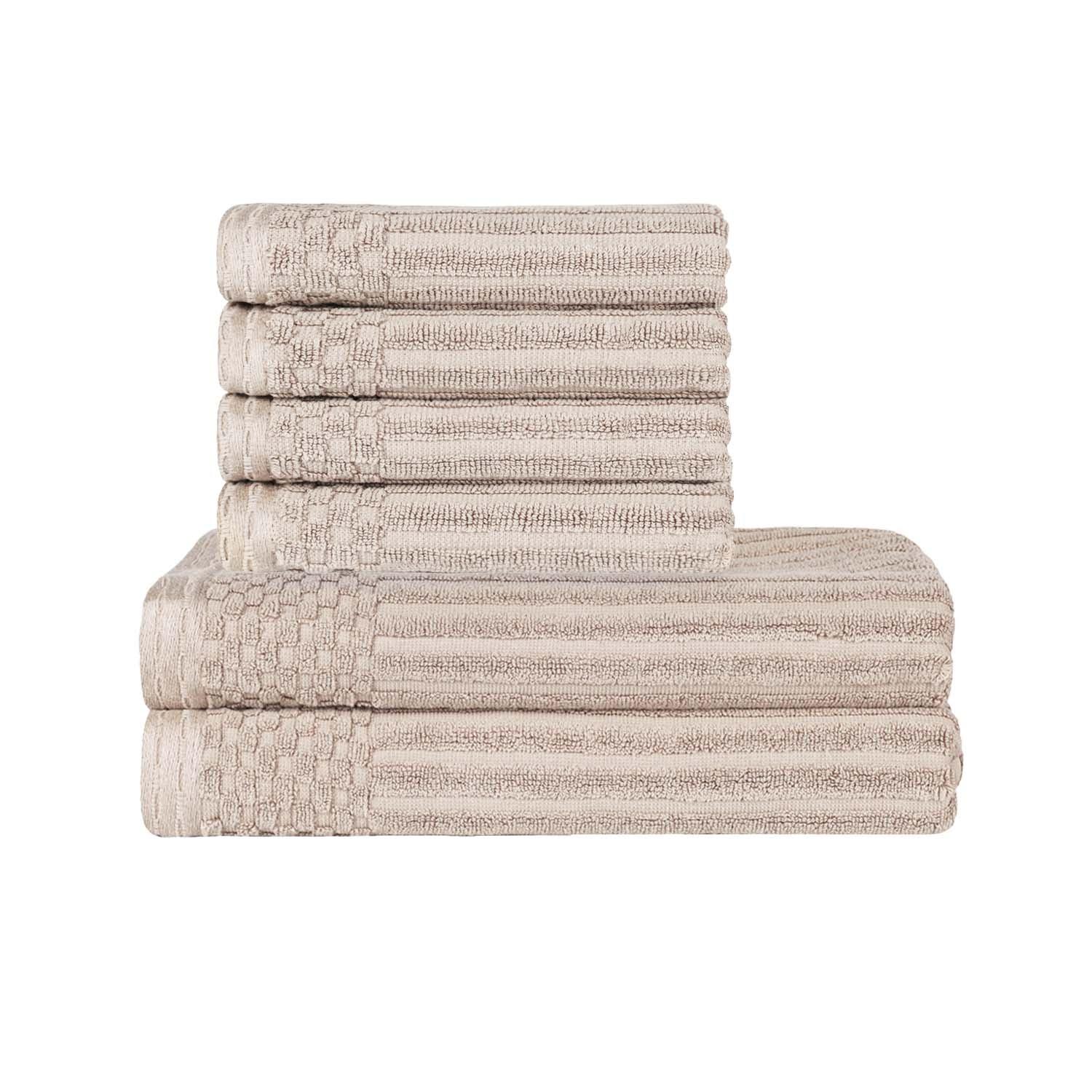 Premium Soho Ribbed Textured Cotton Bath Towel Set - Ultra Absorbent & Quick Dry Hand & Bath Towels for Spa, Gym & Luxury Home Use