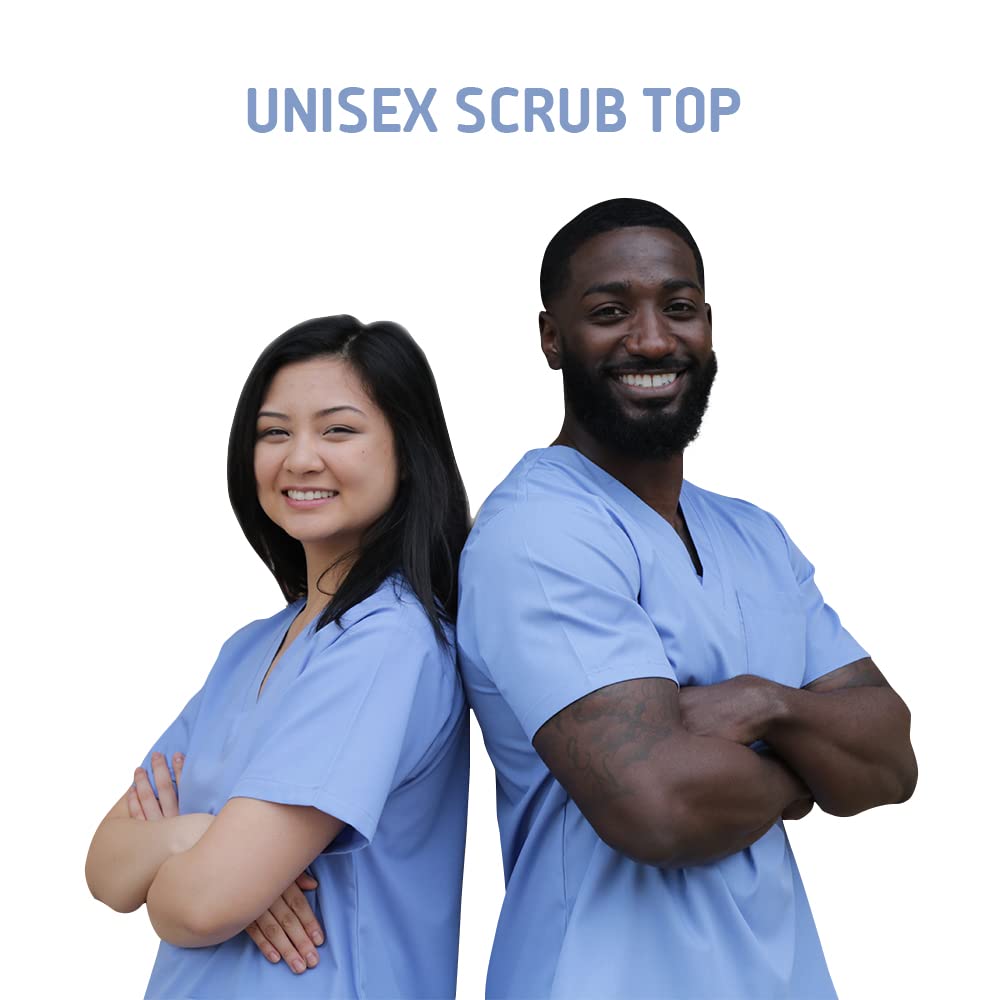 Unisex V-Neck Scrubs Top - Comfortable Doctor & Nurse Coat for Medical Professionals | Perfect for Hospital, Lab & Yoga | Breathable Healthcare Workwear for Long Shifts & Clinical Duties