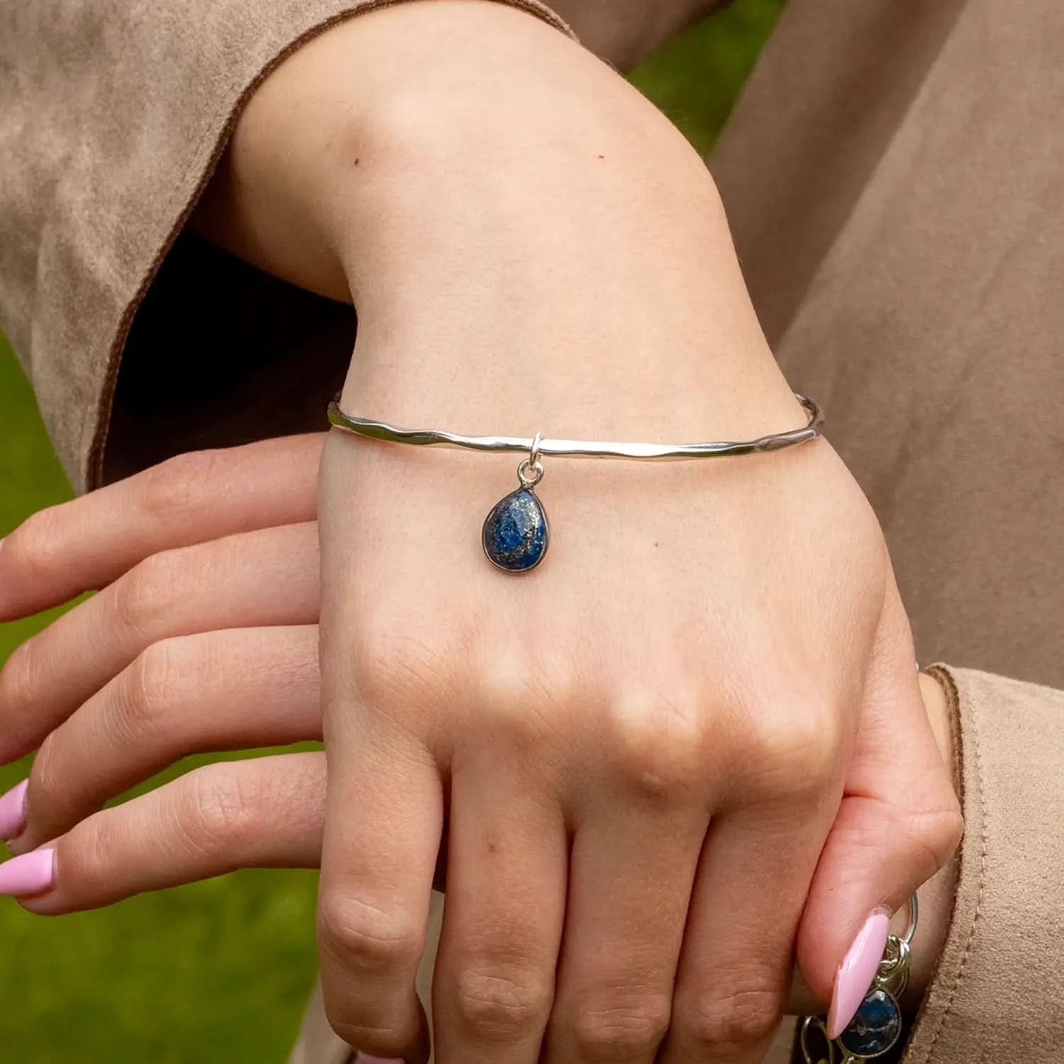 Lapis Lazuli Charm Bracelet - Sterling Silver September Birthstone Jewelry for Women | Perfect Gift for Birthday, Anniversary & Special Occasions