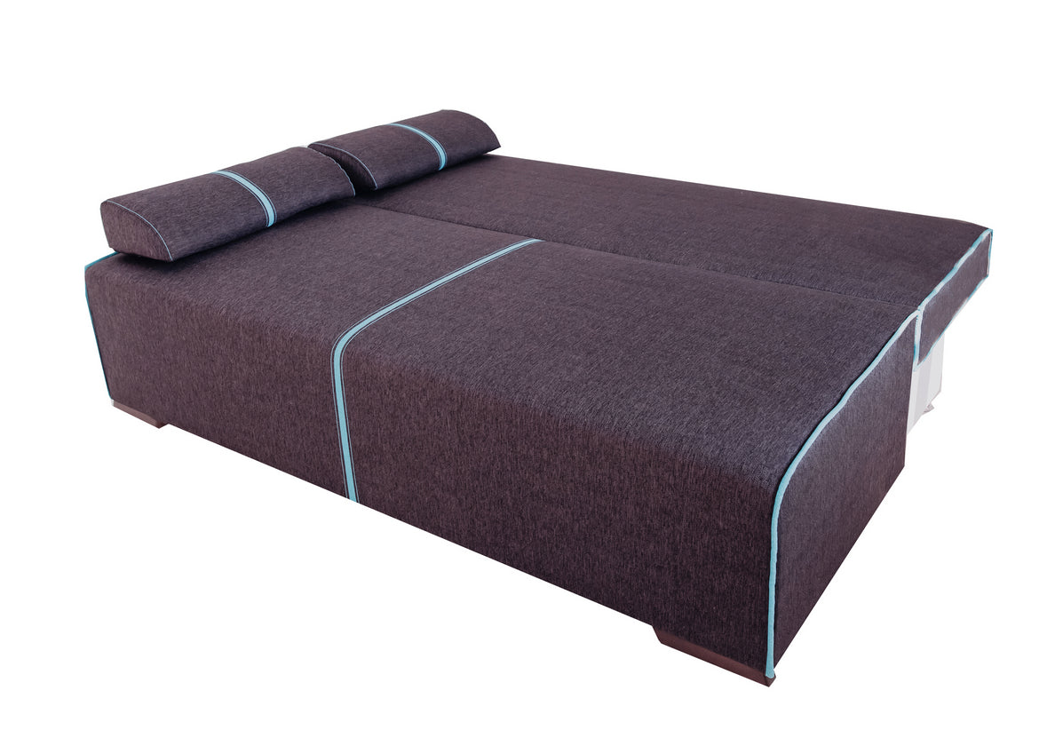ESF Broadway Dark Gray Fabric Sofa Bed with Storage - Convertible Sleeper Sofa for Small Spaces, Guest Room & Apartment Living