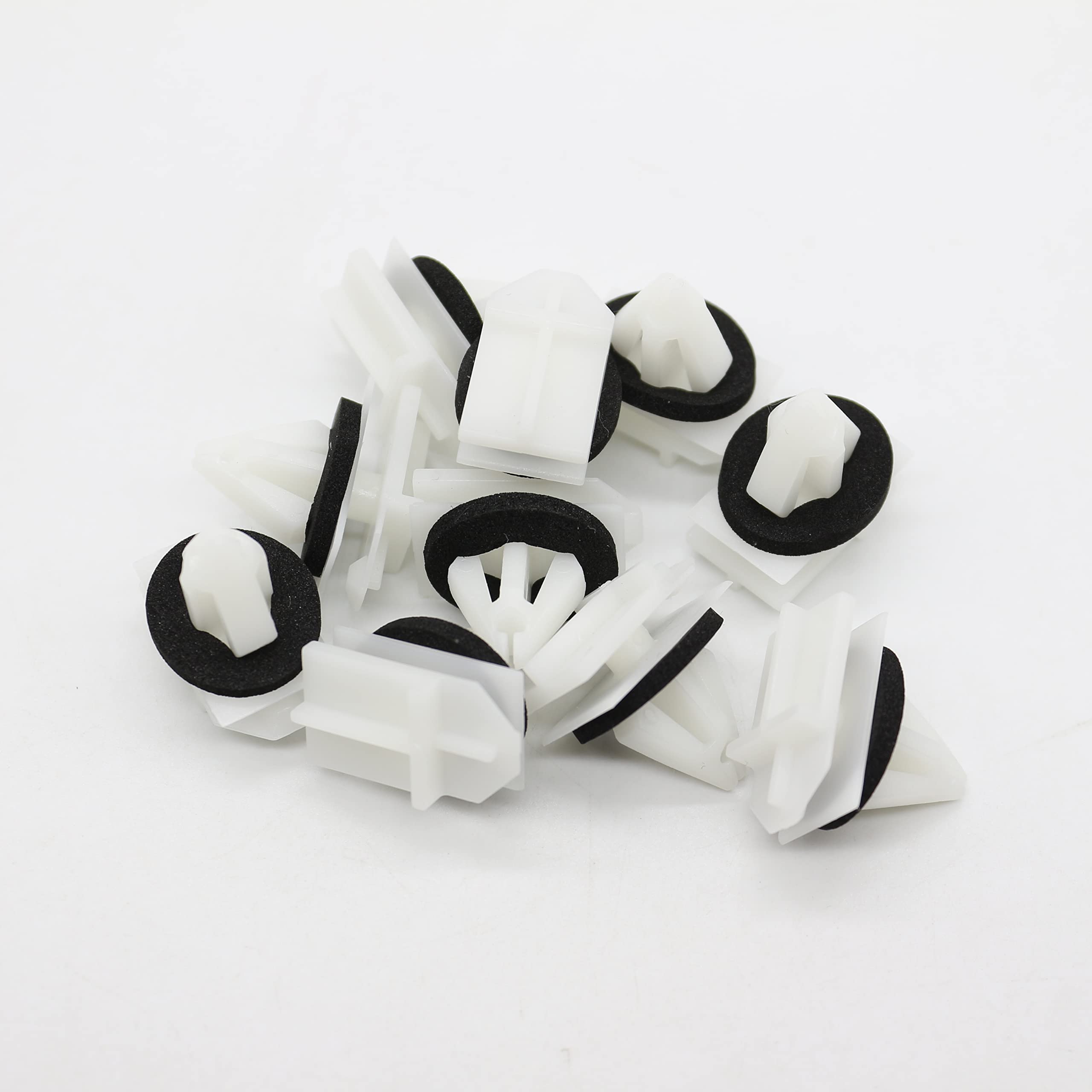 10 Pcs White Nylon Moulding Retainer Clips with Sealer for GM 11518988 - Perfect for Chevy Fender, Spoiler & Roof Rack Installation & Repair