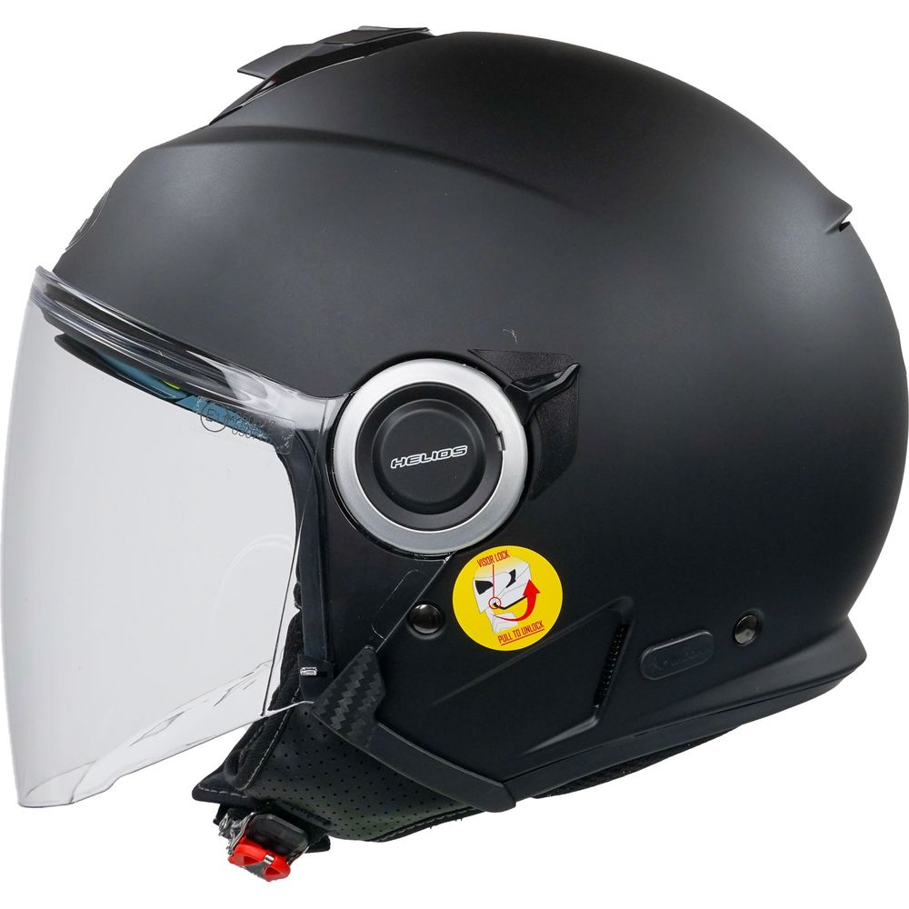 Airoh Helios Jet Helmet - Matte Black Vibe | Lightweight Motorcycle Helmet for Men & Women | Perfect for Urban Commuting & Street Riding
