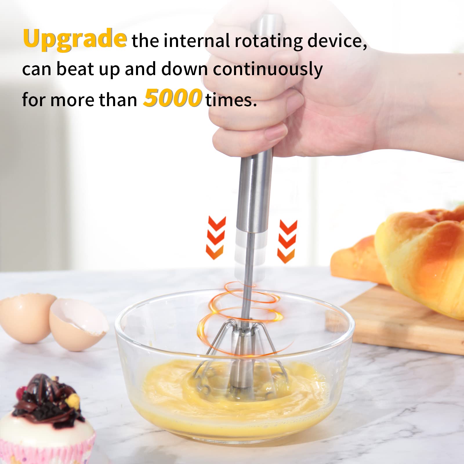 Premium Stainless Steel Egg Whisk & Spaghetti Server Set - Durable Kitchen Utensils for Baking & Cooking - Easy Clean Metal Kitchen Tools - Perfect for Pasta Making, Cake Mixing & Food Serving