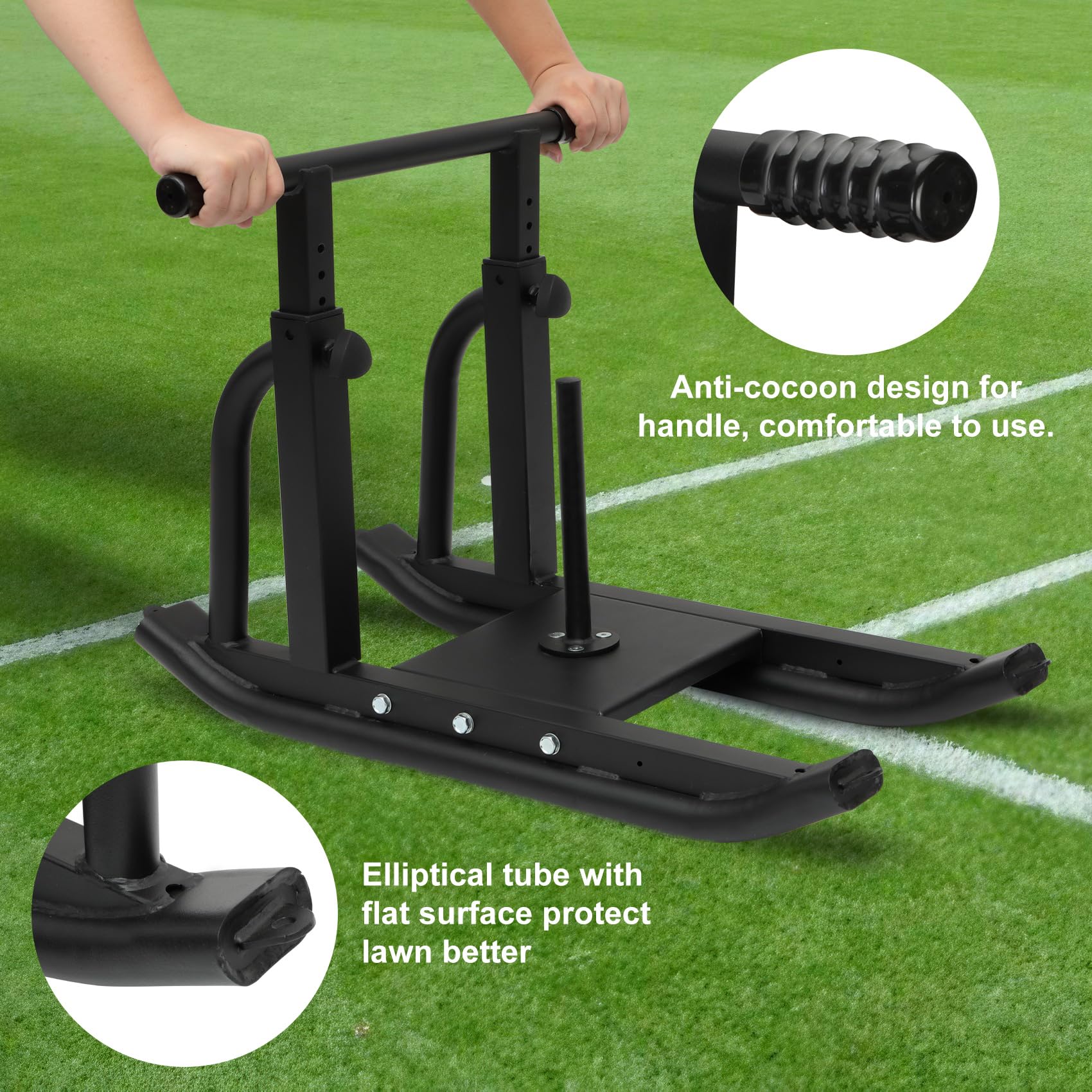 **Heavy Duty Adjustable Weight Sled for Strength Training - Fitness Sled Workout Equipment for Muscle Building & Explosive Power - Compatible with 1
