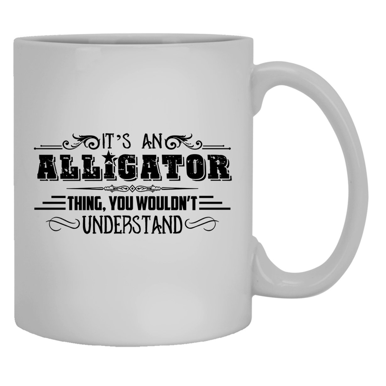 11oz Alligator White Ceramic Coffee Mug - Perfect for Home, Office & Gifts - Durable & Stylish Drinking Cup