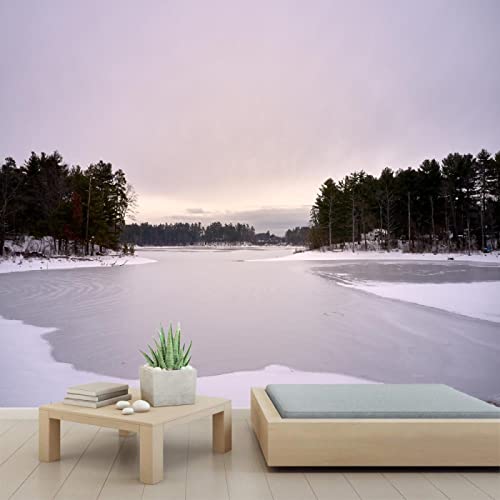 Frozen Lake 3D Wall Mural - Self-Adhesive PVC Wallpaper - Peel and Stick Poster for Bedroom & Living Room Decor - 110