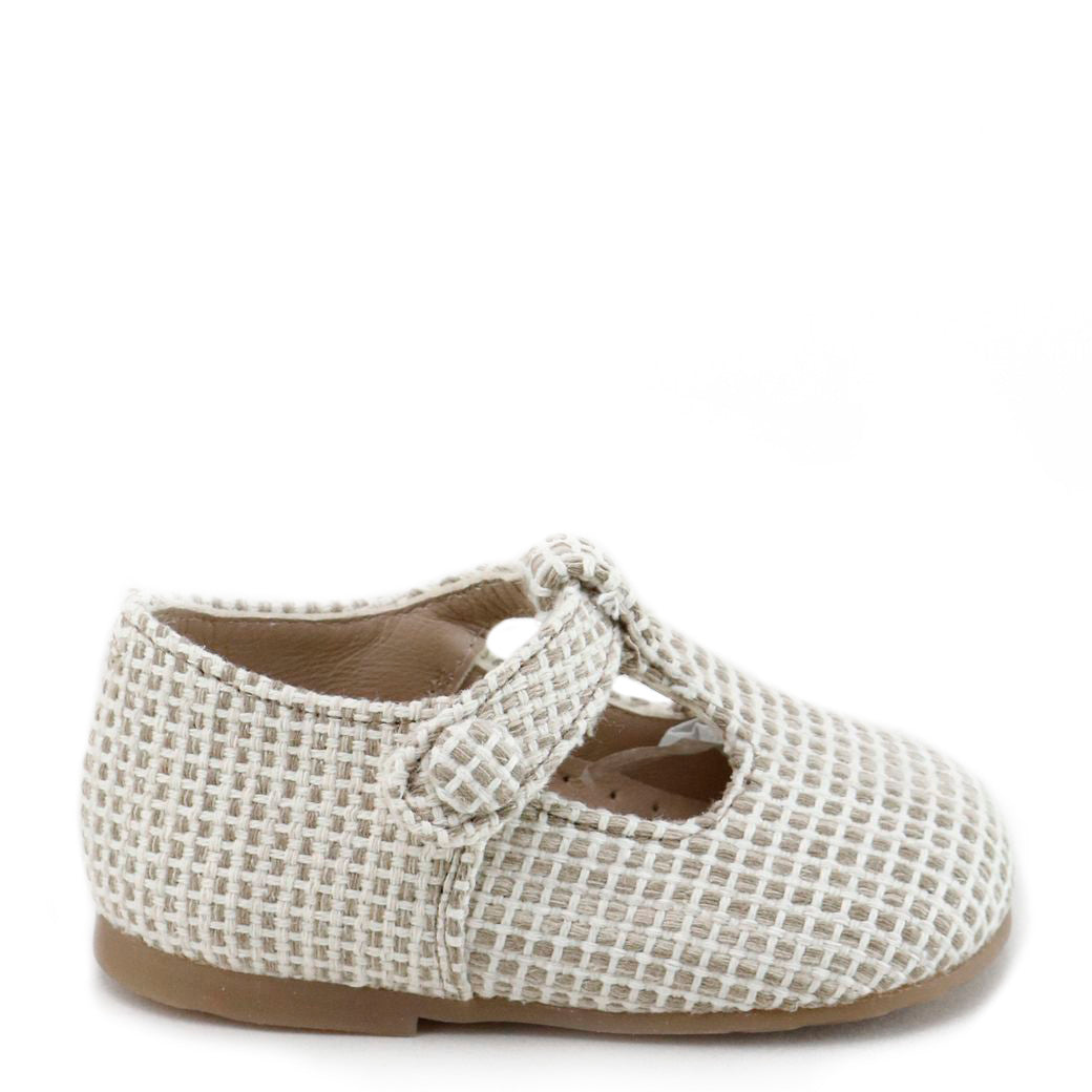 Papanatas Taupe Weave Baby Shoes - Soft & Comfortable First Walkers for Infants & Toddlers - Perfect for Indoor Play, Outdoor Adventures & Special Occasions