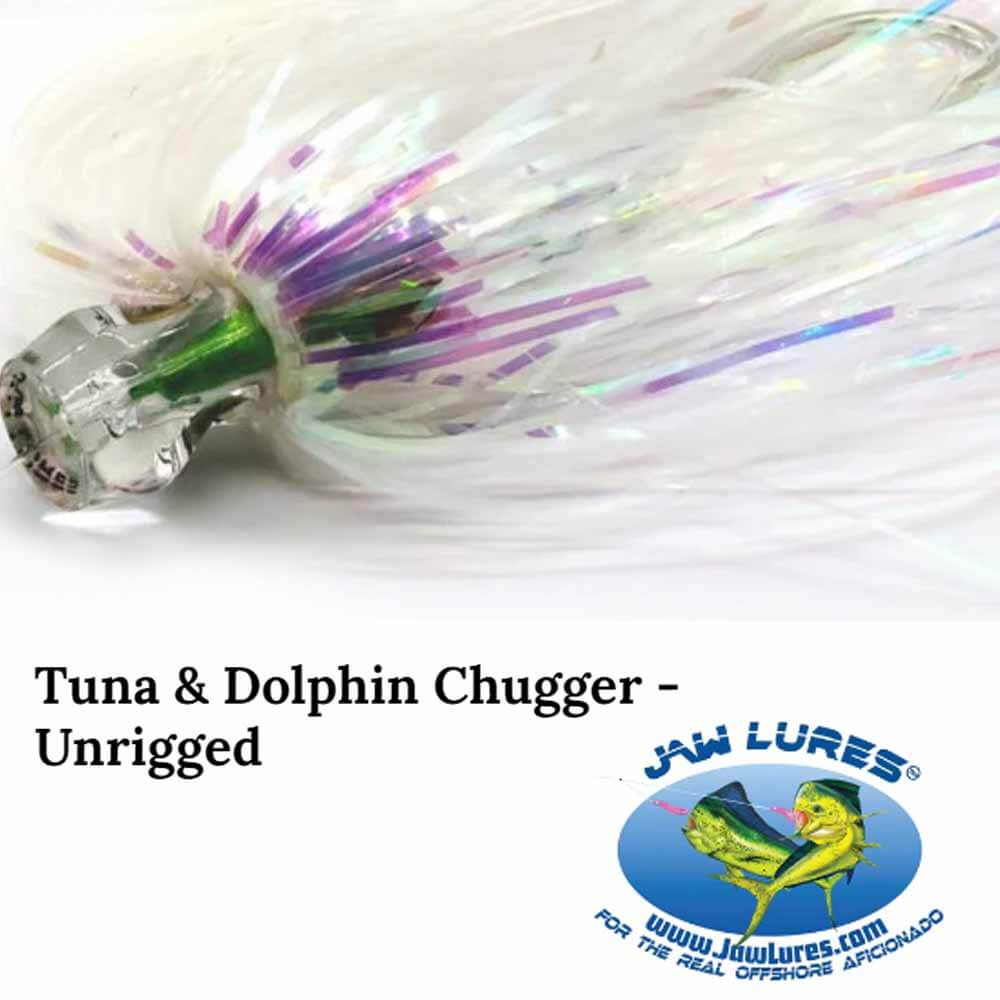 Premium Jaw Lures Tuna & Dolphin Mylar Chugger Fishing Lure - Saltwater & Freshwater Topwater Bait for Offshore & Inshore Fishing Adventures