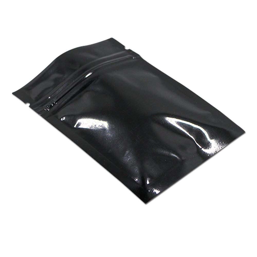 100 Pack Black Mylar Bags 2.3x3.1 Inch - Reusable Aluminum Foil Zipper Lock Bags for Candy, Chocolate, Coffee, Nuts & Long Term Food Storage - Airtight Packaging with Tear Notch - Perfect for DIY, Pantry Organization & Emergency Food Prep