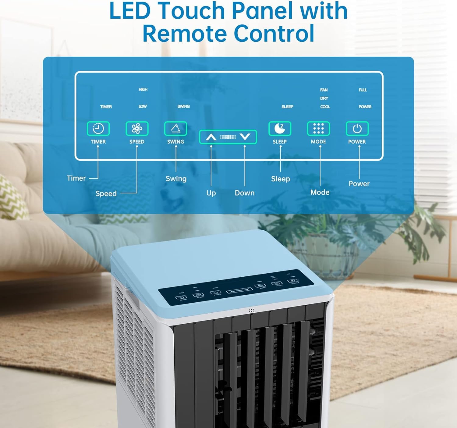 8000 BTU Portable Air Conditioner - 3-in-1 Cooling Unit with Dehumidifier & Fan for Rooms Up to 350 Sq.Ft | Includes Window Installation Kit, Remote Control & LED Display | Perfect for Home, Office, Dorm, Bedroom & Small Spaces | Energy Efficient Cooling with 24-Hour Timer