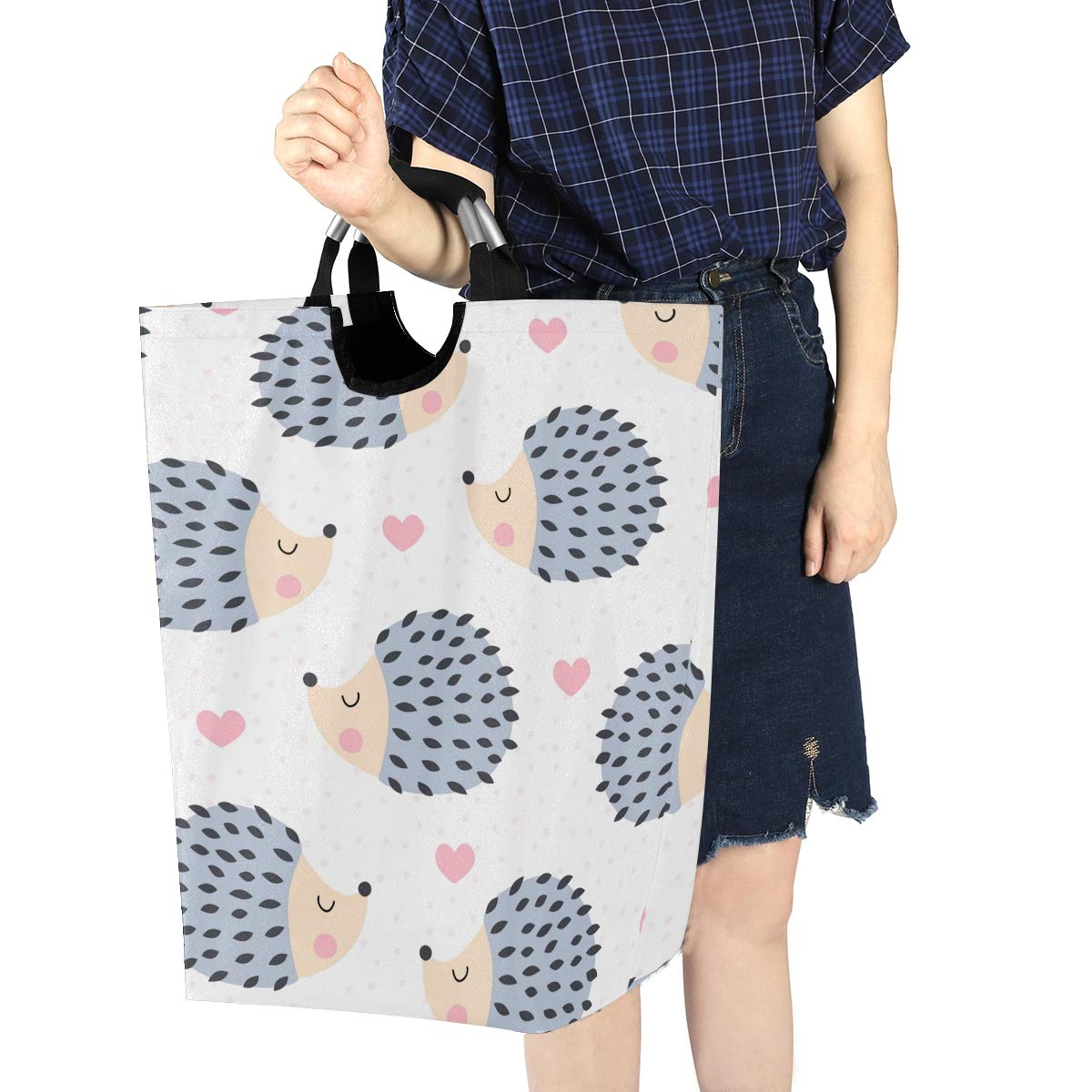 Foldable Hedgehog Polka Dot Laundry Basket - Large Hamper Organizer for Dirty Clothes, Picnic Basket & Toy Storage | Perfect for Home, Dorm, Camping & Travel Use
