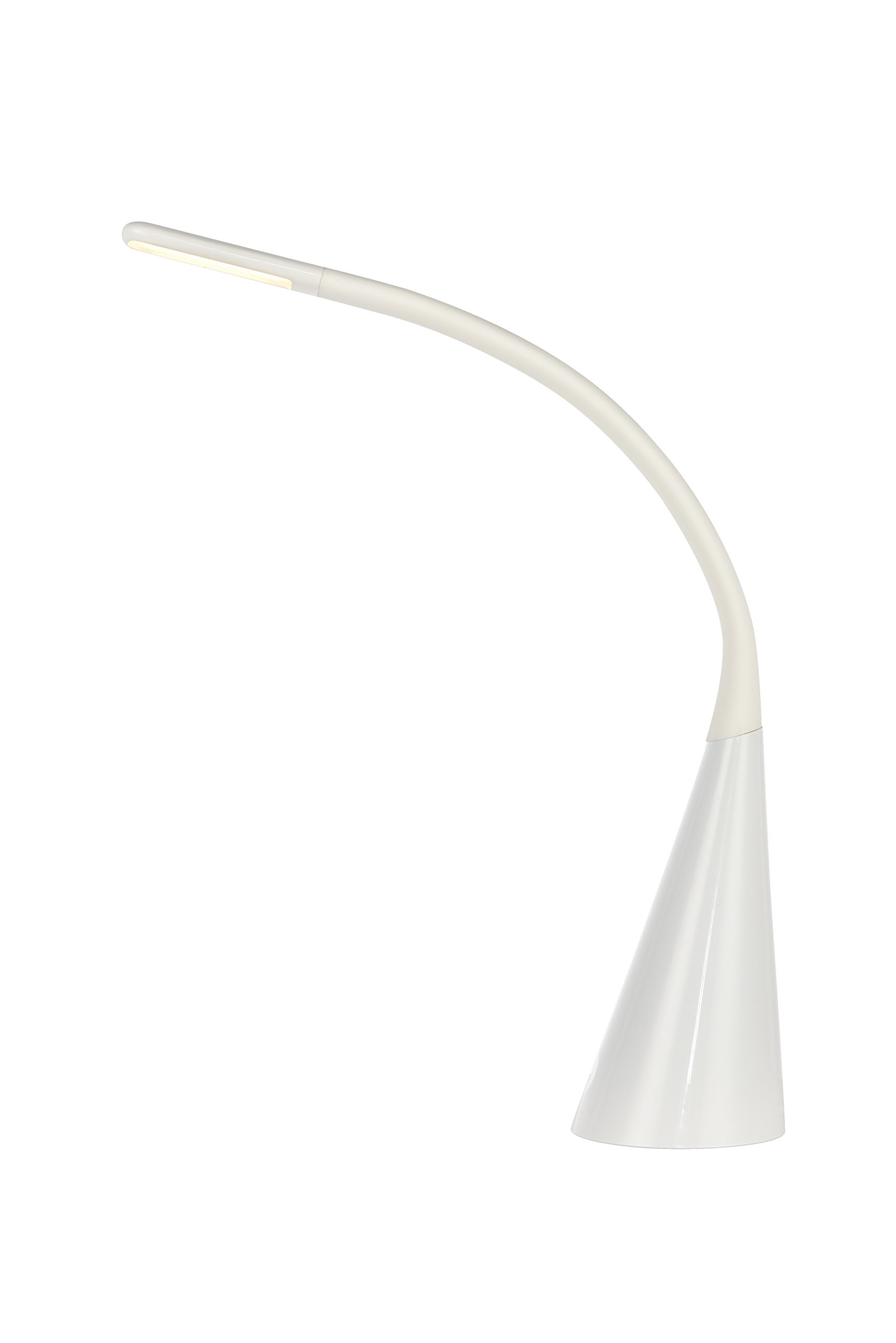 Dimmer LED Desk Lamp Shade - 25.8 Inch Glossy White Modern Lighting Fixture for Home Office, Study Room & Bedroom | Adjustable Brightness Task Light