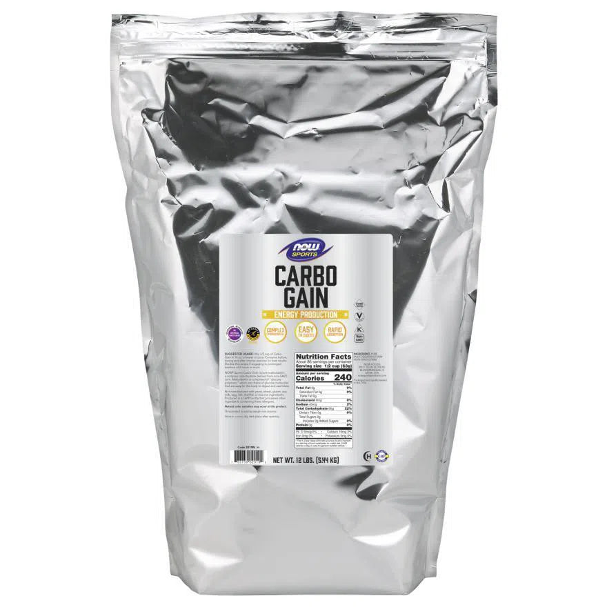 NOW Sports Carbo Gain Powder - Premium Maltodextrin Carbohydrate Supplement for Energy & Endurance - Ideal for Workouts, Running & Athletic Performance