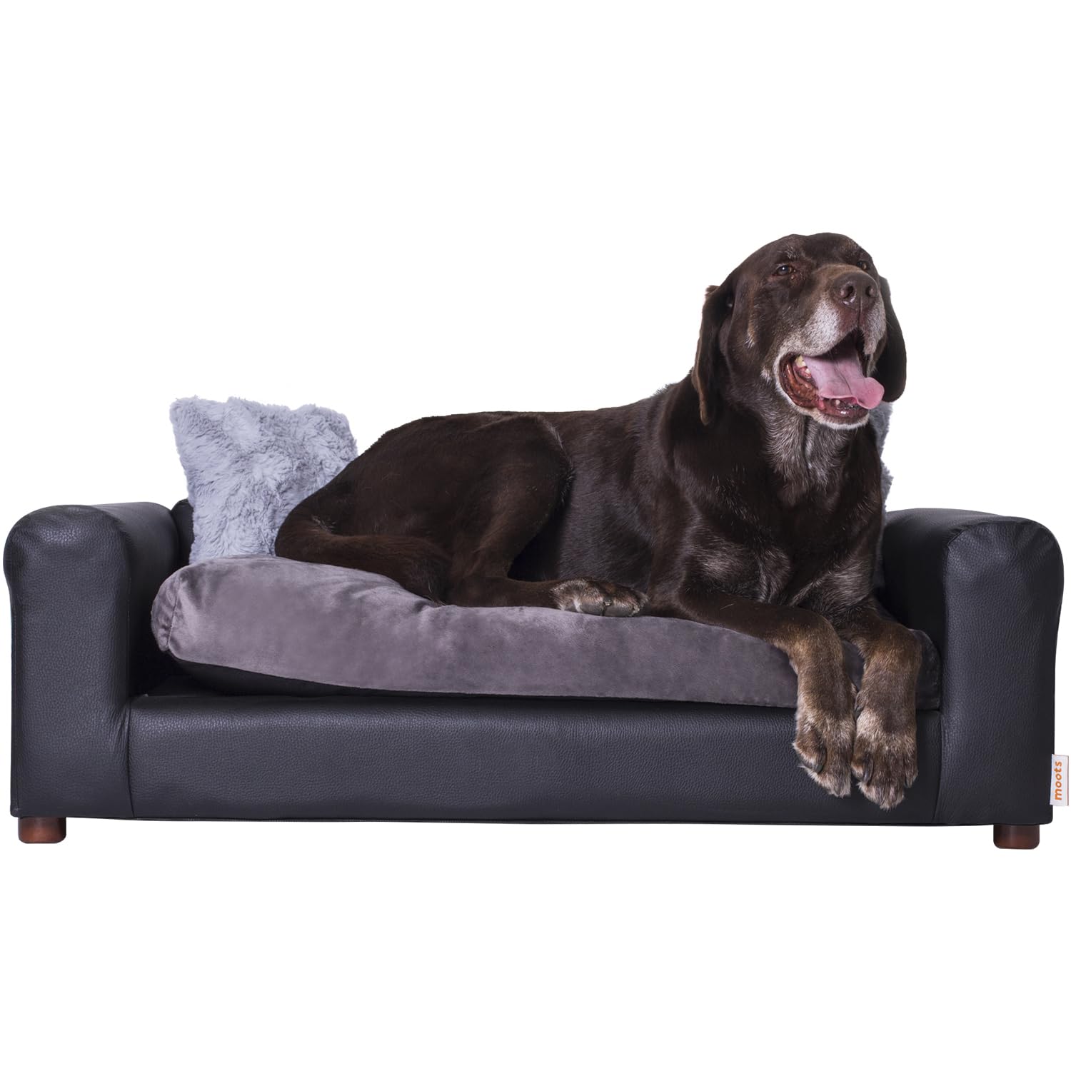 Premium Leatherette Pet Sofa for Dogs & Cats - Waterproof & Scratch-Resistant, Medium/Large Size in Black/Charcoal - Perfect for Living Room, Bedroom & Pet-Friendly Spaces