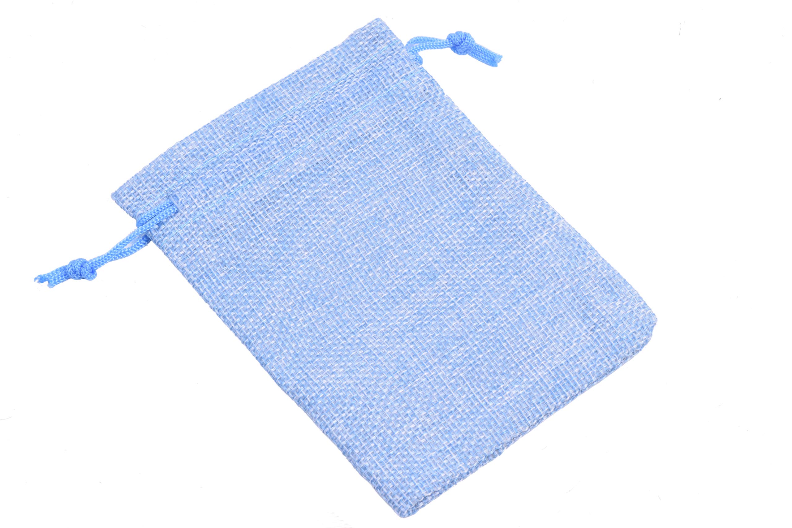 25pcs Sky Blue Drawstring Burlap Gift Bags 5.2x7.2 Inch - Natural Jute Jewelry Packaging Bags for Herbs, Spices, Candies - Perfect for Christmas, Wedding, Party Favors & DIY Crafts