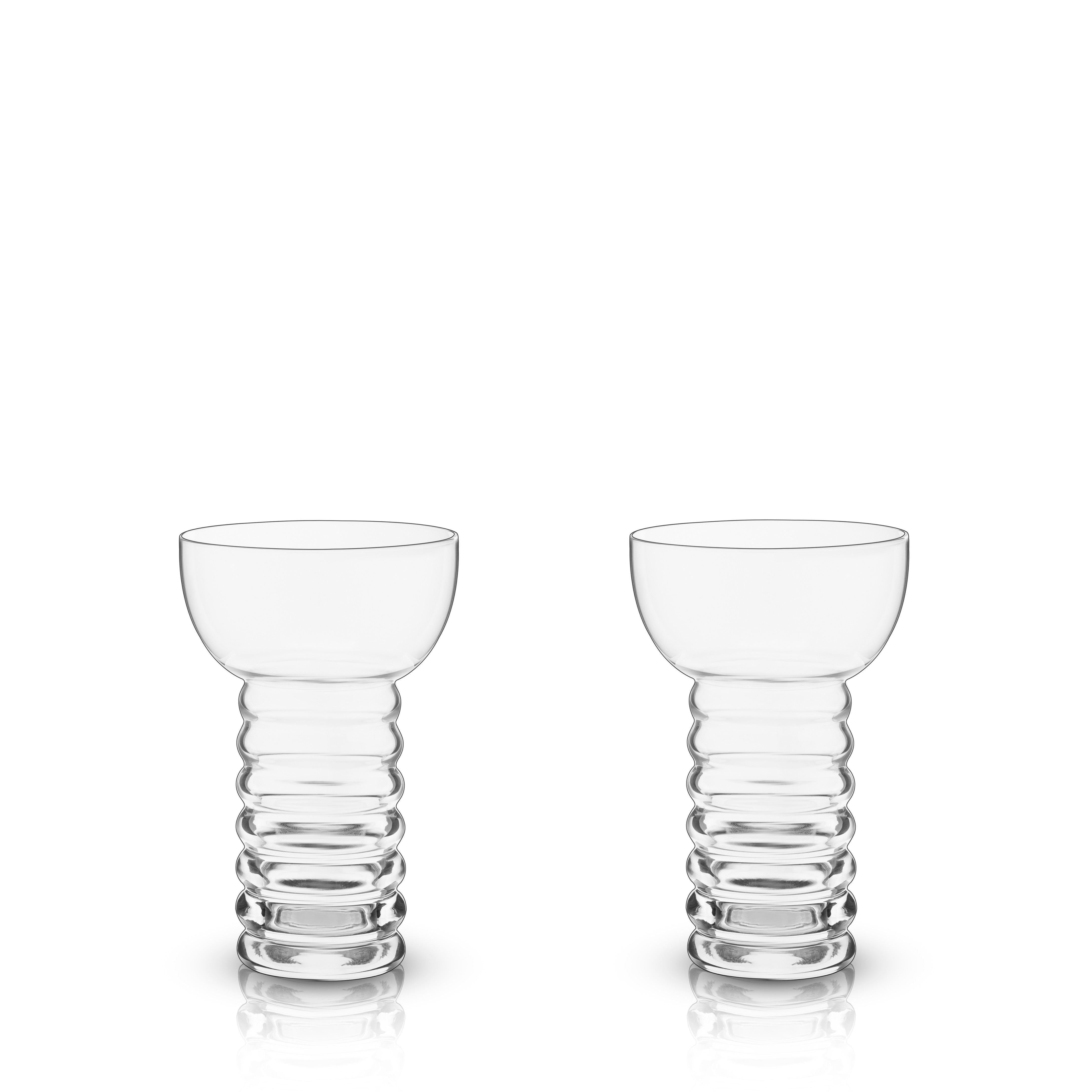 Premium Pacific Crystal Pearl Diver Glasses Set of 2 - Elegant Stemware for Champagne, Cocktails & Wine - Perfect for Dinner Parties, Weddings & Special Occasions