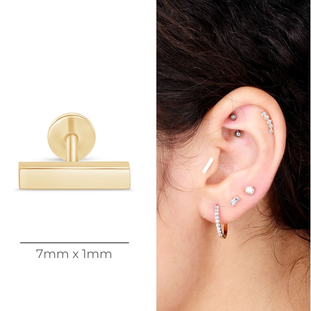 14k Solid Yellow Gold Flat Back Stud Earrings - Hypoallergenic & Tarnish-Free - Perfect for Everyday Wear, Gifts & Special Occasions
