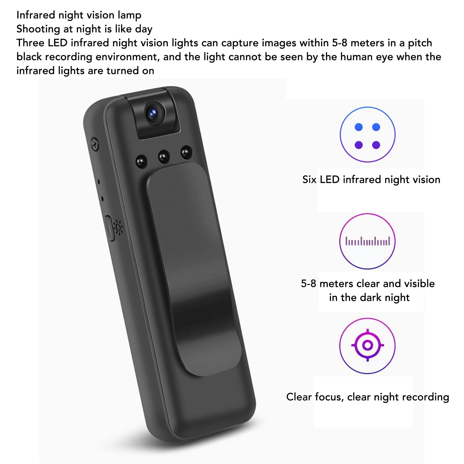 Tbest ZC M8 1080P HD Mini Body Camera - Portable Sports Video Recorder with WiFi & Back Clip | Perfect for Law Enforcement, Security, Outdoor Adventures & Undercover Operations