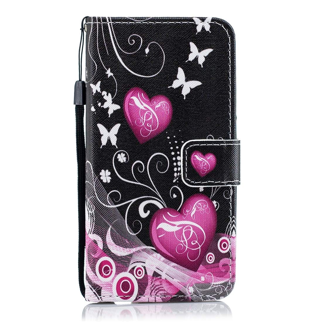 Premium Leather Wallet Phone Case for Samsung Galaxy M20 - Multi-Functional Flip Cover with Card Slots, Kickstand & Cute Peach Heart Design | Perfect for Daily Use, Travel & Hands-Free Viewing