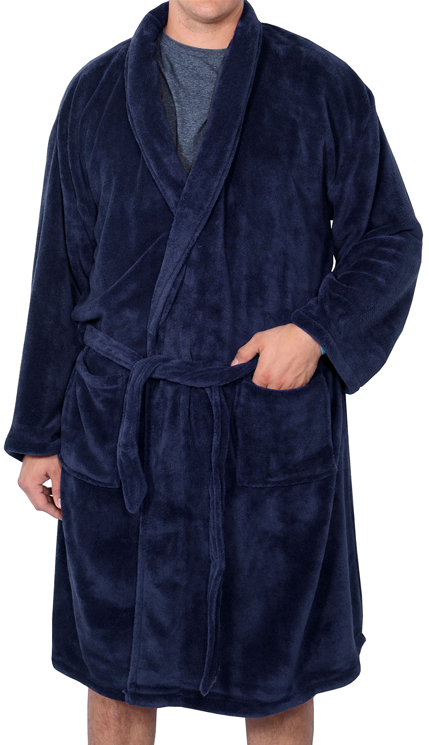 Premium Big & Tall Men's Plush Robe - Ultra Soft Fleece Bathrobe for Lounge & Spa - XL-5XL Sizes for Comfortable Relaxation at Home, After Shower & Vacation Getaways