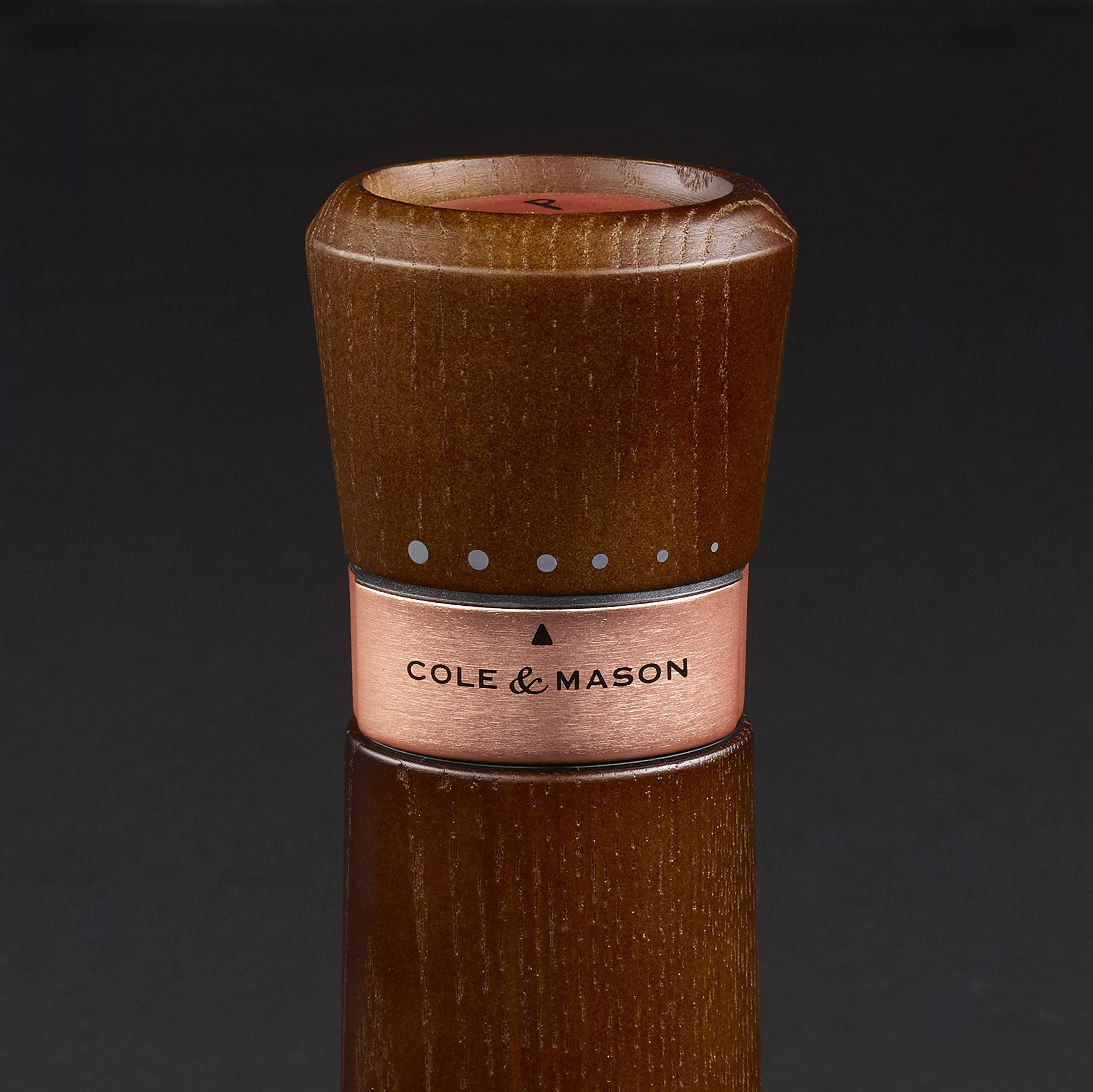 Cole & Mason Lyndhurst Premium Salt and Pepper Grinder Set - Ash Wood & Stainless Steel - 185mm Gourmet Precision+ Mills - Rose Gold Accents - Perfect for Kitchen, Dining Table & Gift Giving