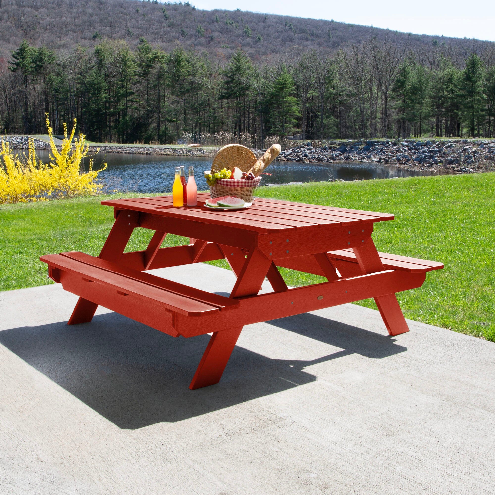 Premium Outdoor Picnic Table - Heavy Duty All-Weather Wooden Picnic Bench for Backyard, Garden, Park & Camping - Perfect for Family Gatherings, BBQs and Outdoor Dining