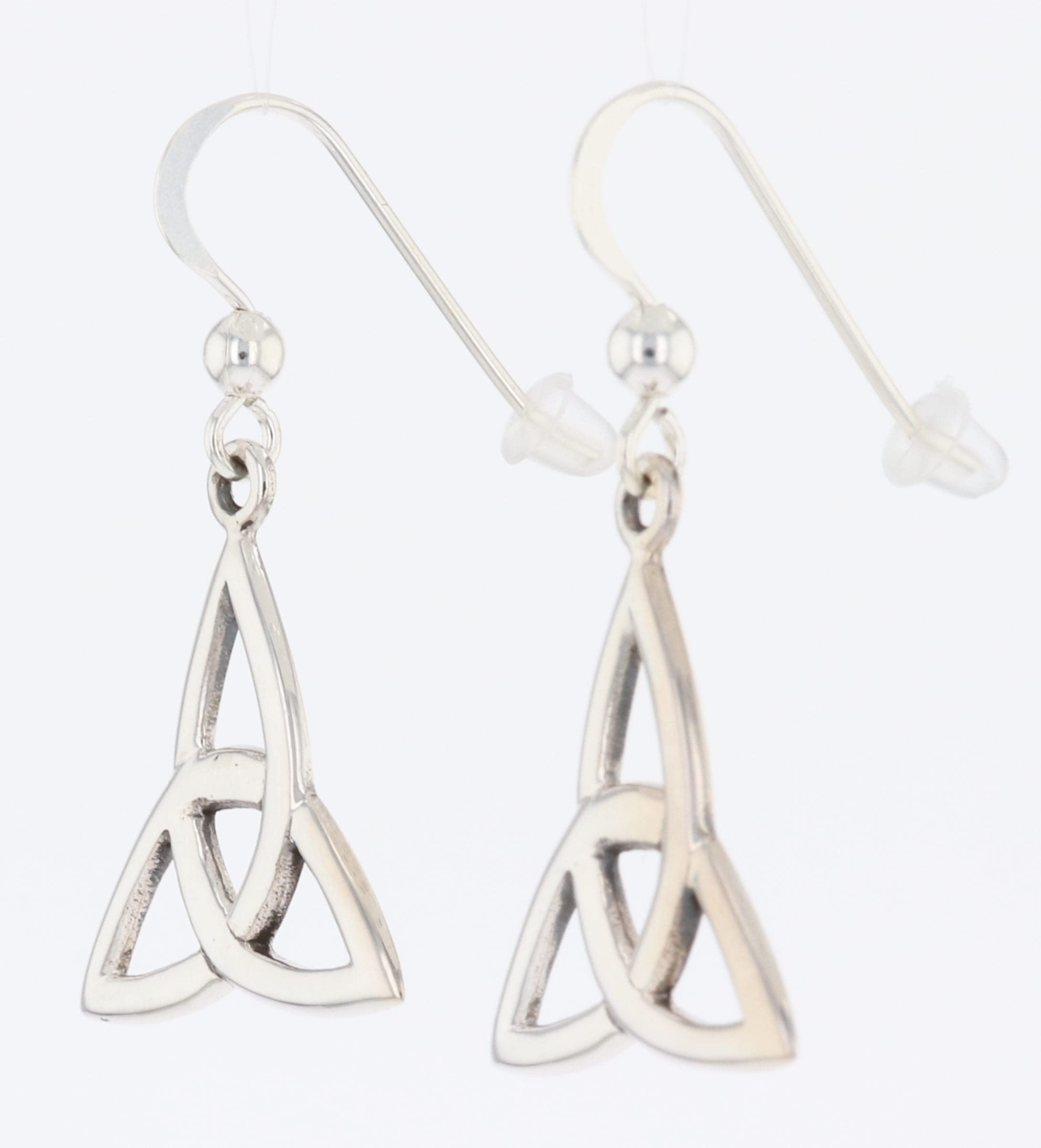 Celtic Trinity Triquetra Knot Sterling Silver Dangle Earrings for Women - Elegant Irish Symbol Jewelry for Everyday Wear, Gift Giving & Special Occasions