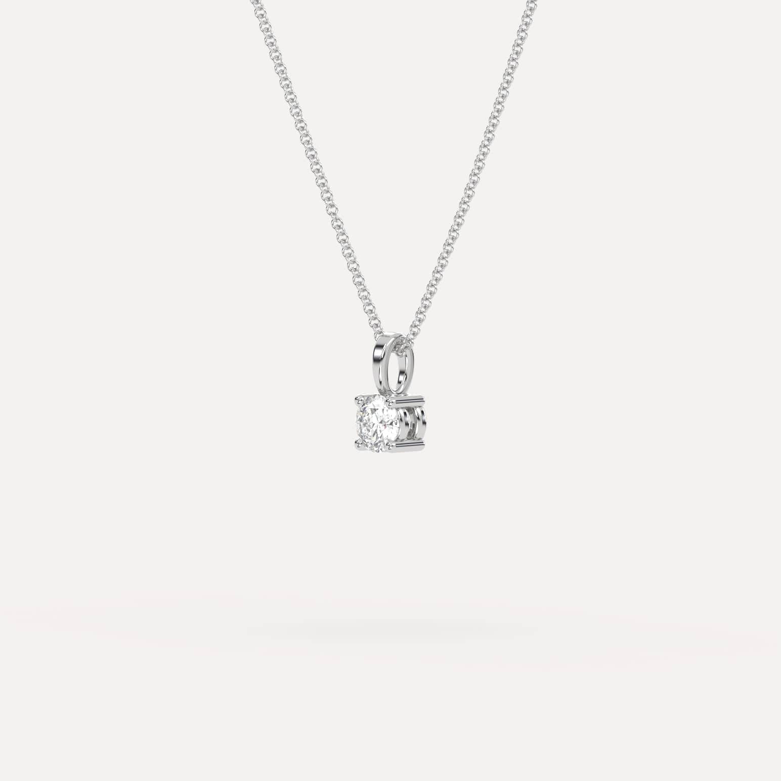 1/4 Carat Round Diamond Pendant Necklace - 14K Gold Solitaire Pendant for Women - Perfect for Anniversary, Wedding & Valentine's Day Gifts