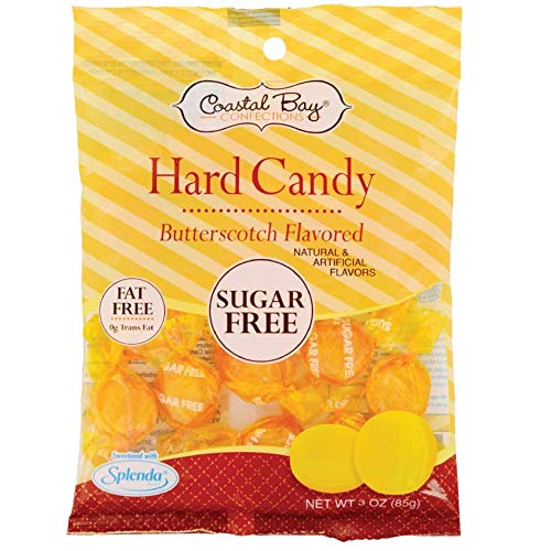 Sugar Free Butterscotch Hard Candy by Coastal Bay - 3 Bags | Keto-Friendly Low Carb Snacks for Office, Travel & Movie Nights