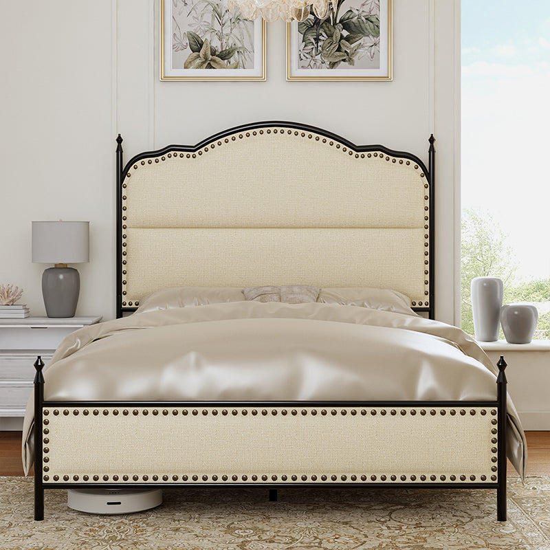 Ernesto 61 Industrial King & Queen Size Platform Bed Frame - Modern Metal & Wood Design for Bedroom, Guest Room, Loft or Studio Apartment