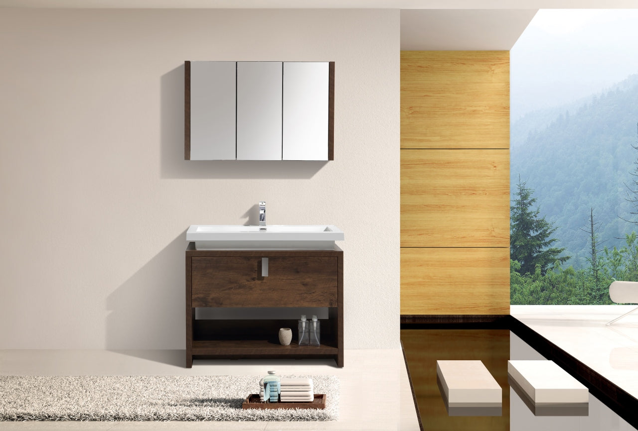 Modern Bathroom Vanity with Cubby Hole - 40