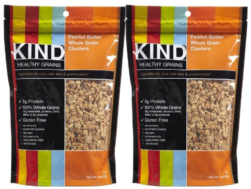 Kind Peanut Butter Whole Grain Clusters - Healthy Snack Bars (11 oz, 2-Pack) | Gluten Free, Non-GMO | Perfect for Breakfast, Hiking & Office Snacks