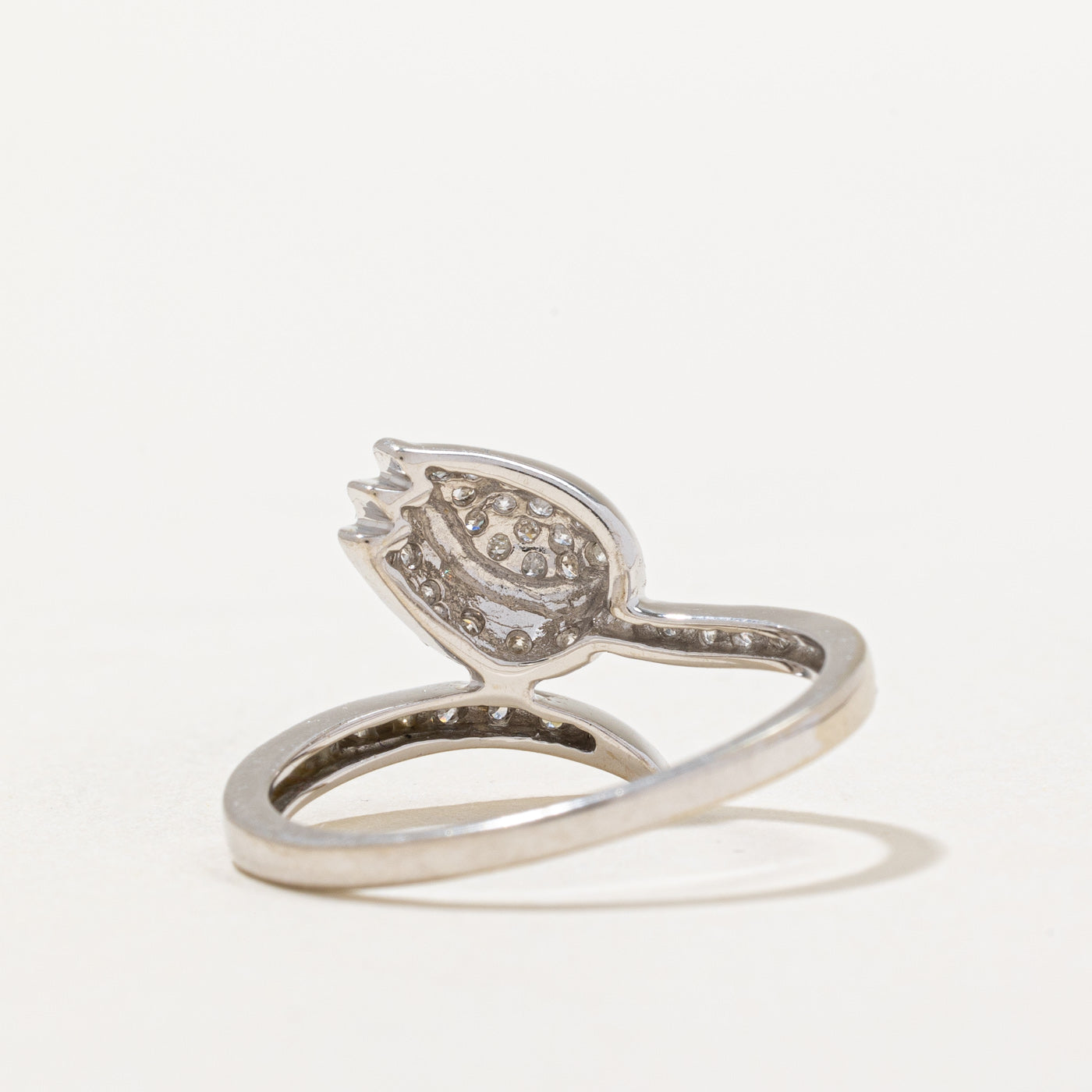 0.25ctw Diamond Rose Bud Ring - Size 9 | Elegant Floral Engagement Ring for Women | Perfect for Weddings, Anniversaries & Romantic Gifts