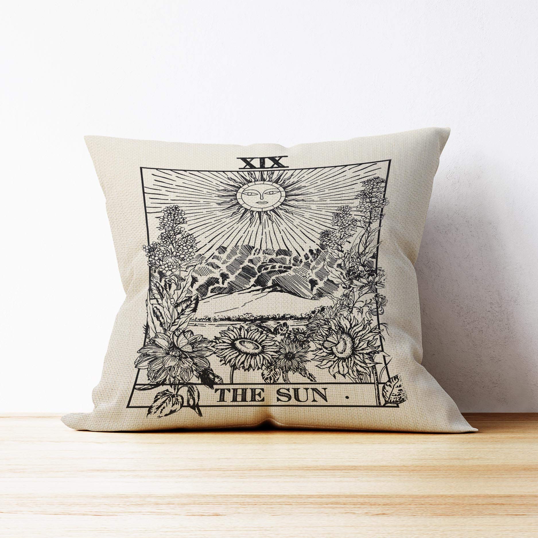 18x18 Tarot Throw Pillow Covers - Mystical Decor for Home, Witchy Gifts for Women, Perfect for Meditation Rooms & Boho Bedroom Decor