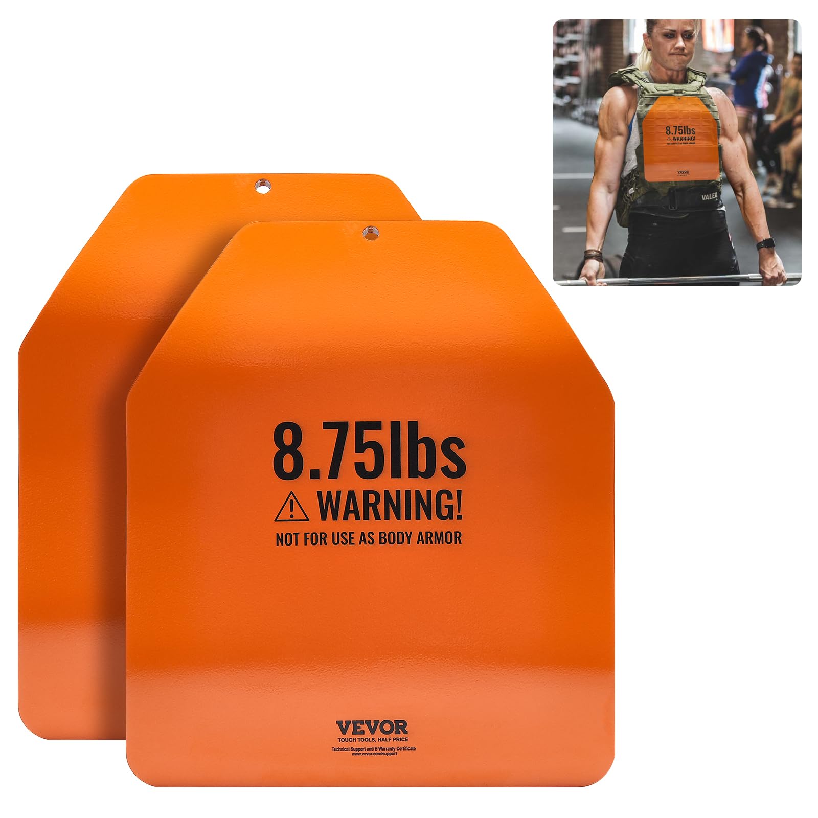VEVOR Weight Vest Plates 5.75/8.75/14.5/19.75 LB Pairs - Premium Steel Weight Plates for Strength Training, Running & Fitness - Heavy Duty Workout Weights for CrossFit, HIIT & Military Training