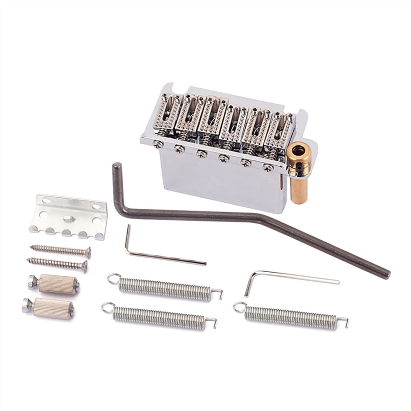 Electric Guitar Tremolo System Bridge Saddles Set - 6-Piece Replacement Parts for Electric Guitar Bridge - Perfect for Beginners & Professional Guitar Players (Rock, Blues, Metal Performance & Studio Recording)