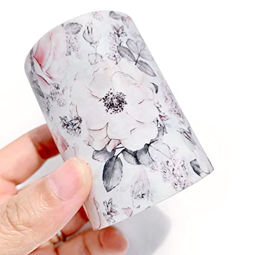 WT Pink Camellia Wide Washi Tape - 60cm Watercolor Floral Decorative Masking Tape for Bullet Journal, Scrapbooking & DIY Crafts | Original Design Adhesive Paper Tape for Planner Supplies, Gift Wrapping & Home Decor