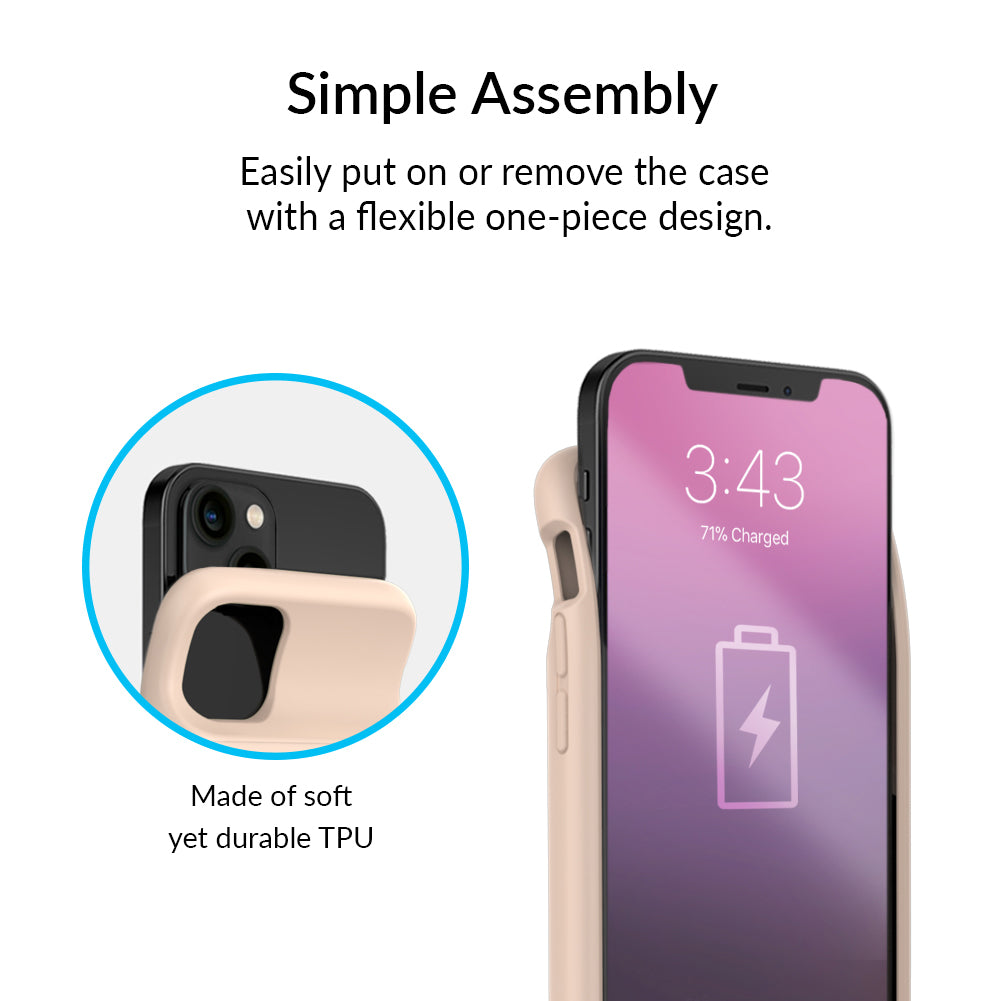 White Floral iPhone Charging Case - Portable Battery Charger for iPhone 11/12/13/14/15 - Perfect for Travel, Work & Daily Use