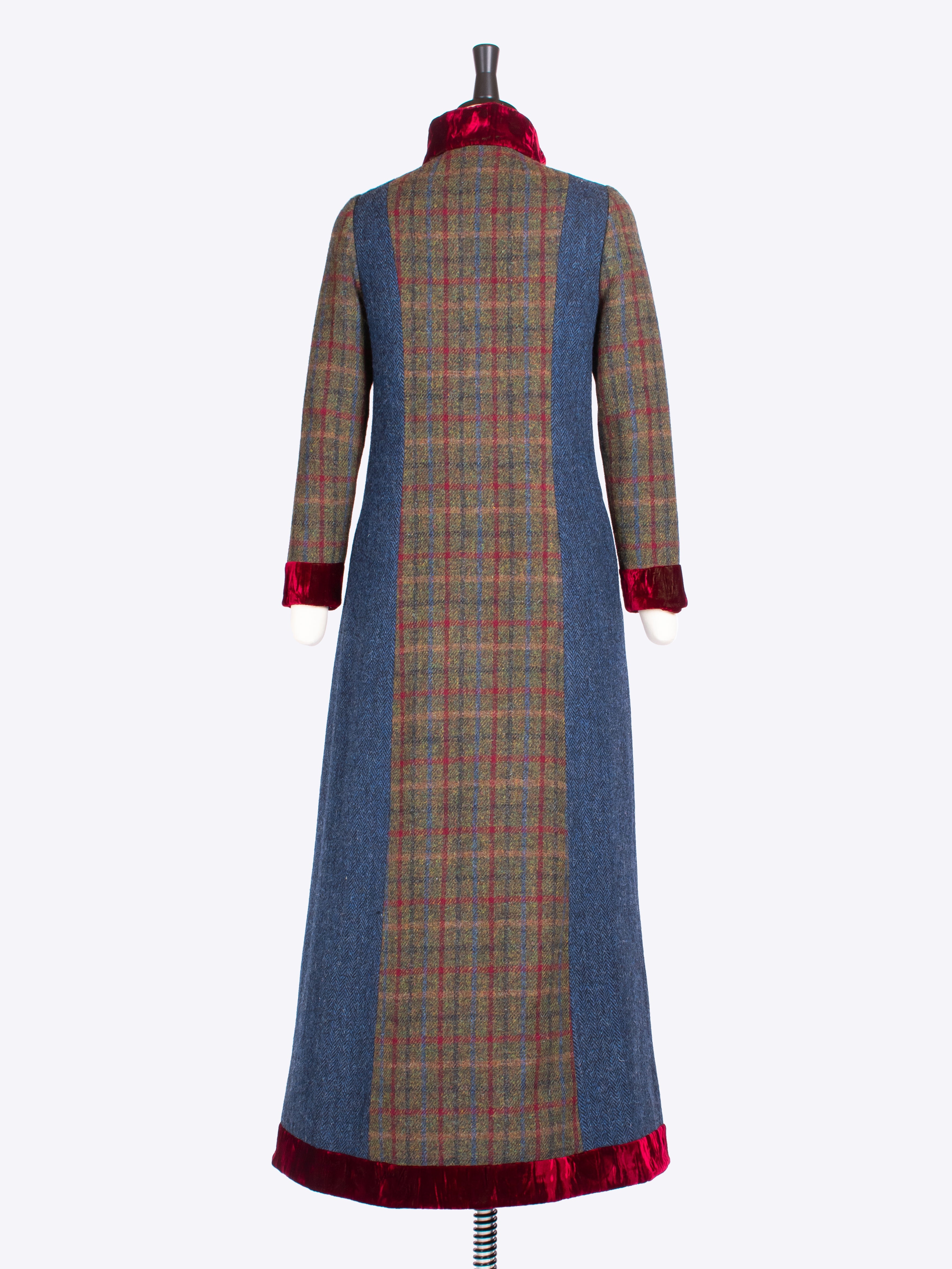 Women's Maxi Coat - Green & Navy Trench Coat for Fall & Winter | Waterproof Windbreaker for Outdoor, Travel & Office Wear