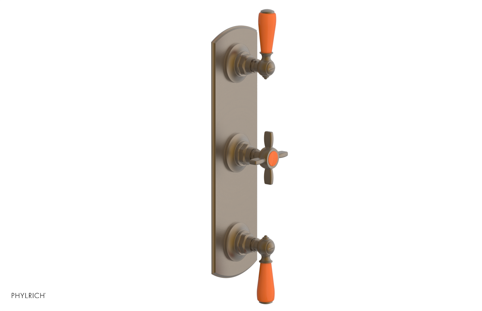 Jamestown Thermostatic Shower Valve with Dual Volume Control - Orange Accent Trim - Perfect for Modern Bathroom Renovations & Spa-Like Shower Experiences