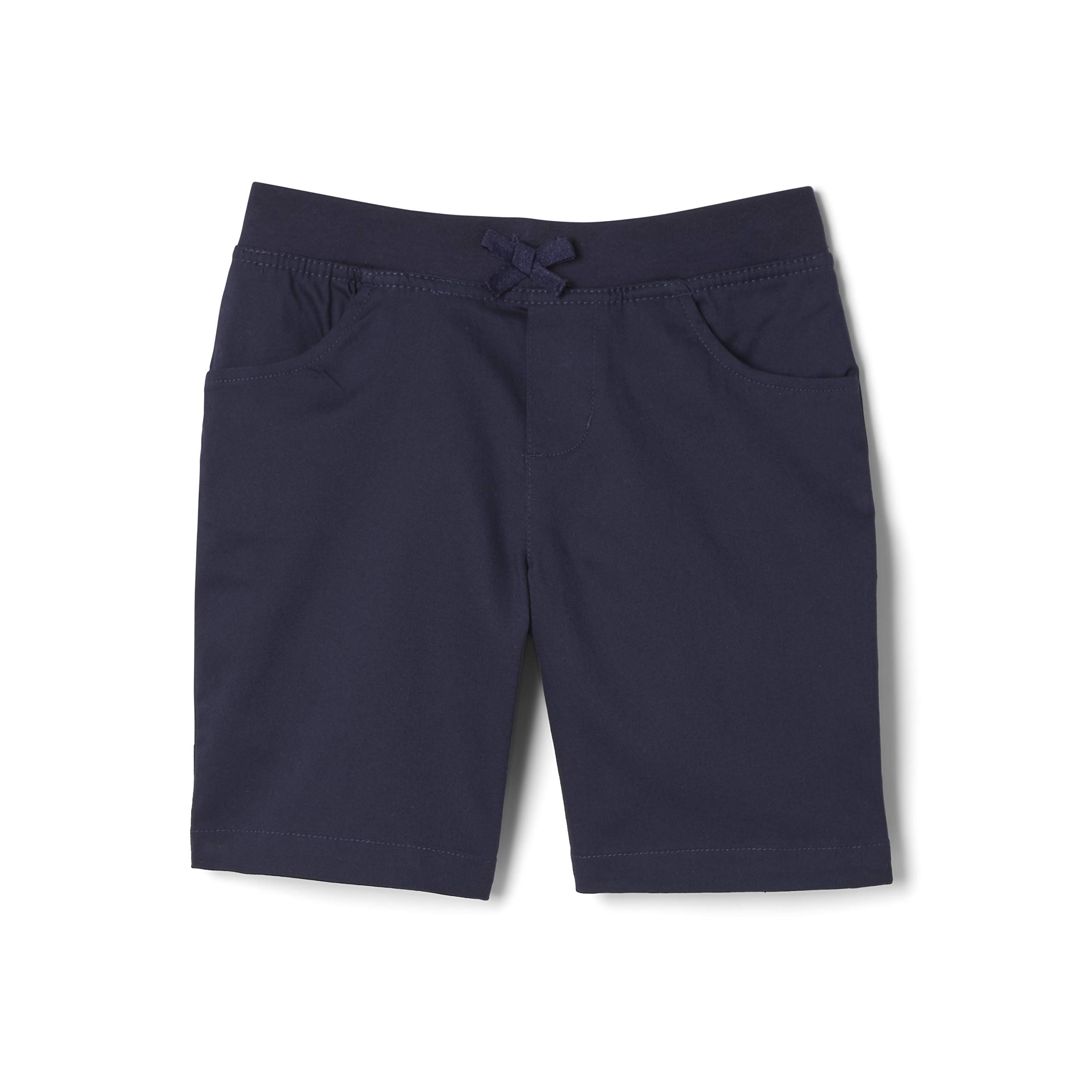 French Toast Girls' Stretchy Pull-On Twill Shorts with Knit Waistband & Tie Front - Comfortable Playtime & School Outfits for Toddlers