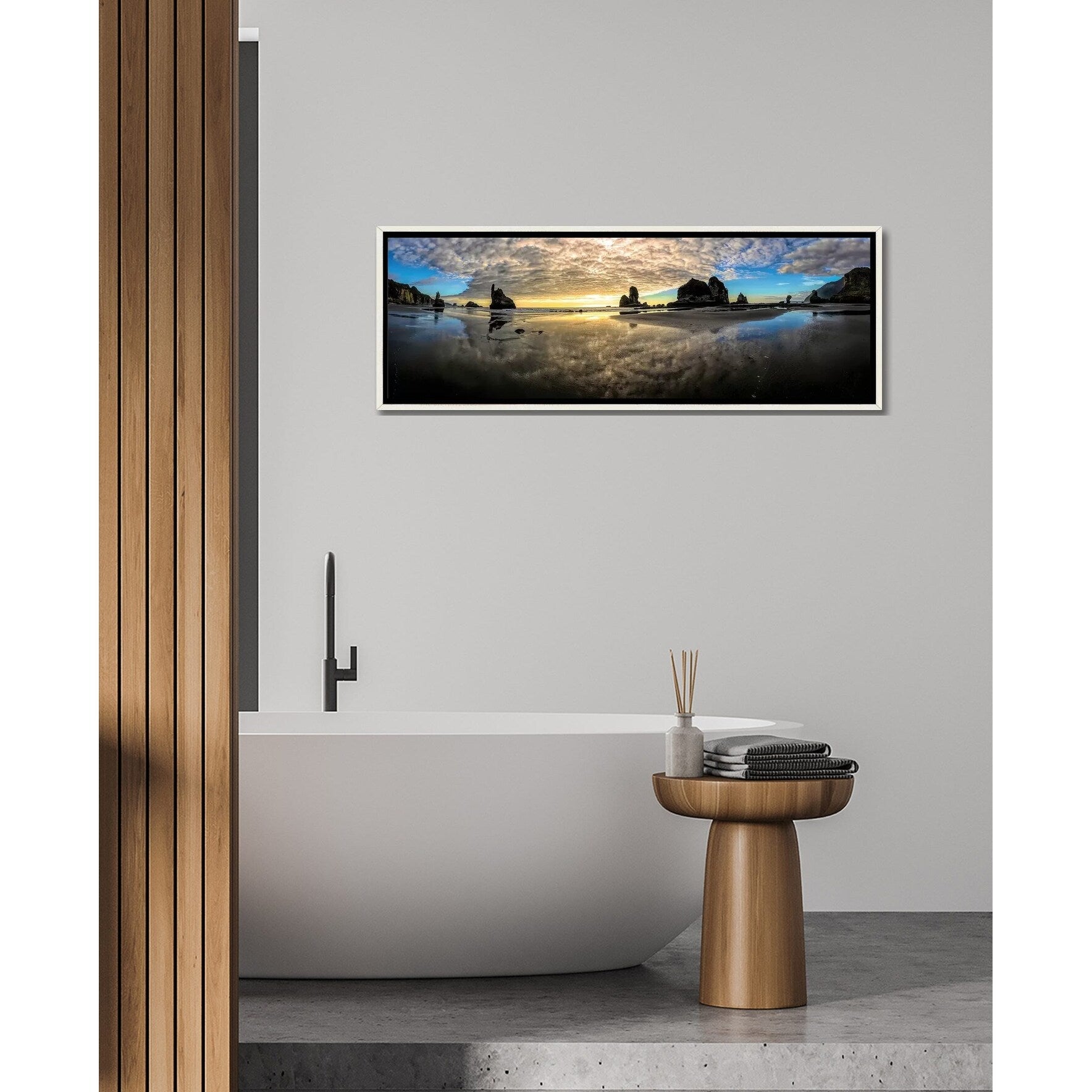 Before Sunset at Motukiekie Beach West Coast New Zealand - Framed Landscape Wall Art by OLena Art | Perfect for Living Room, Bedroom & Office Decor