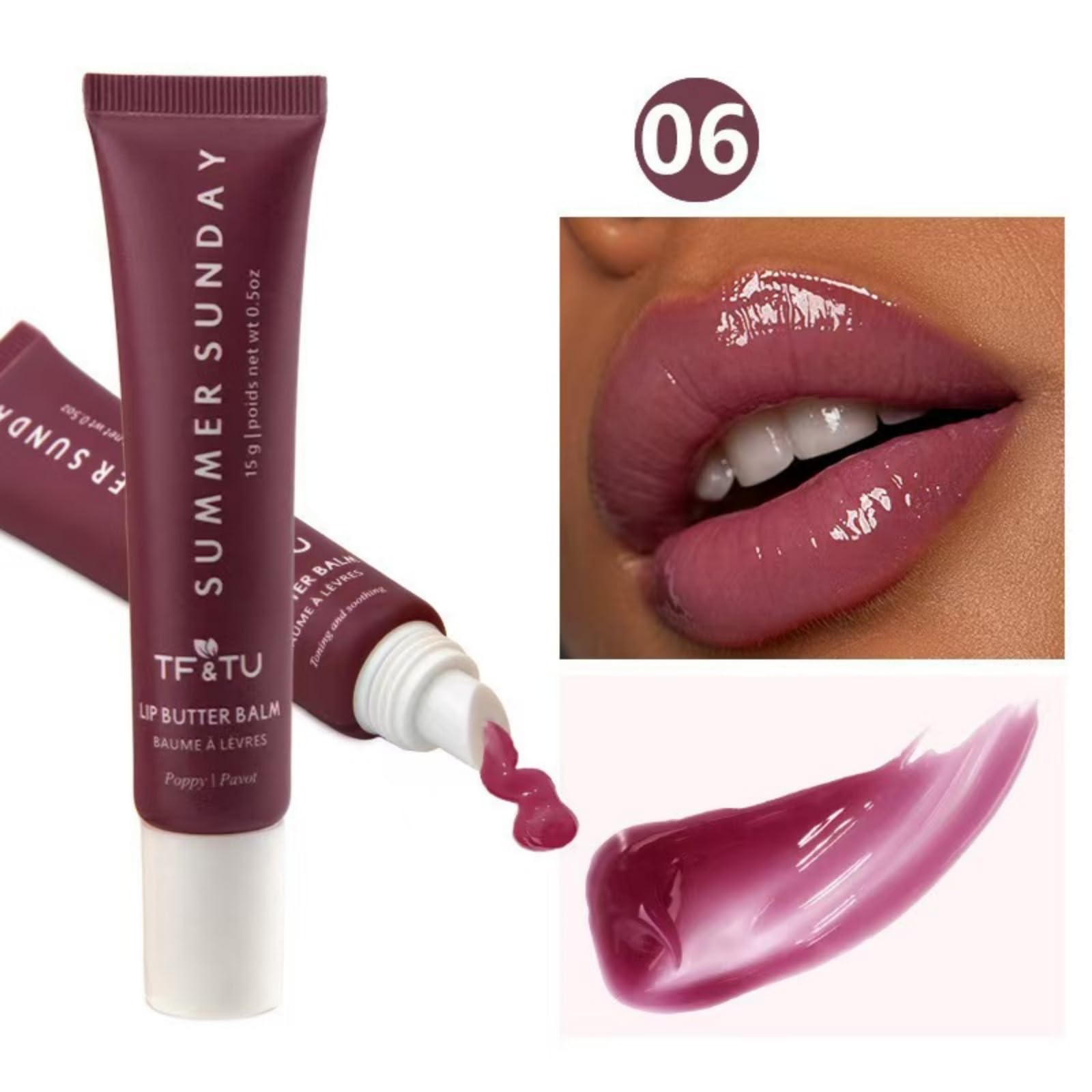 6pcs Summer Tinted Lip Butter Balm - Vegan Moisturizing Lip Balm for Hydration & Shine, Softening & Soothing Skincare Care - Perfect for Daily Use, Beach Days & Makeup Looks
