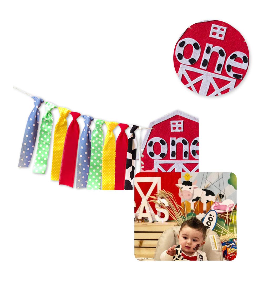 Handmade Farm Birthday Party Decoration - Barnyard Theme Highchair Banner for Baby Showers & First Birthdays | Perfect for Country-Themed Celebrations and Nursery Decor