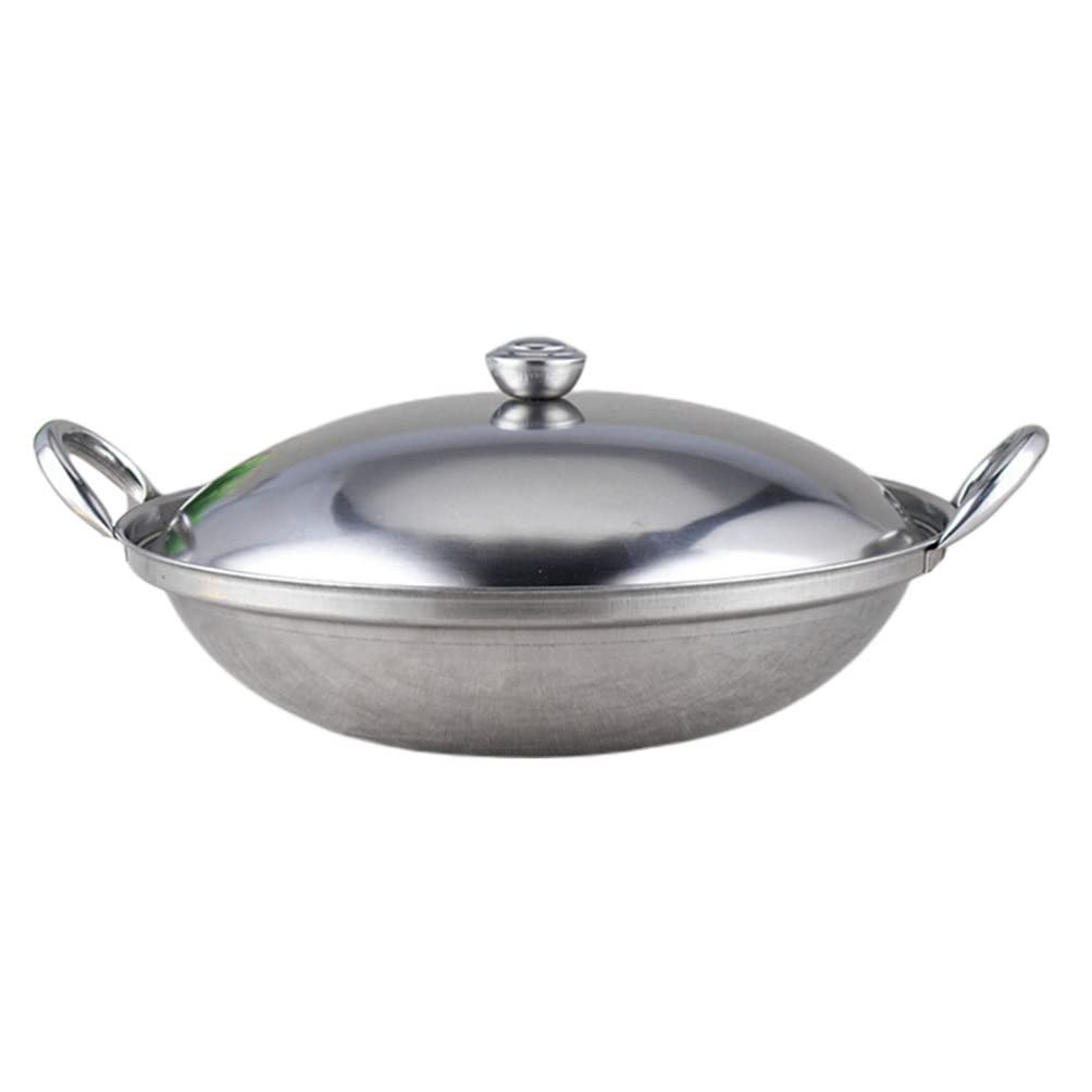 Premium Stainless Steel Paella Pan - 22cm Spanish Cooking Pan for Grilling, Frying & Stir-Frying | Perfect for Outdoor BBQ, Camping & Home Kitchen Use