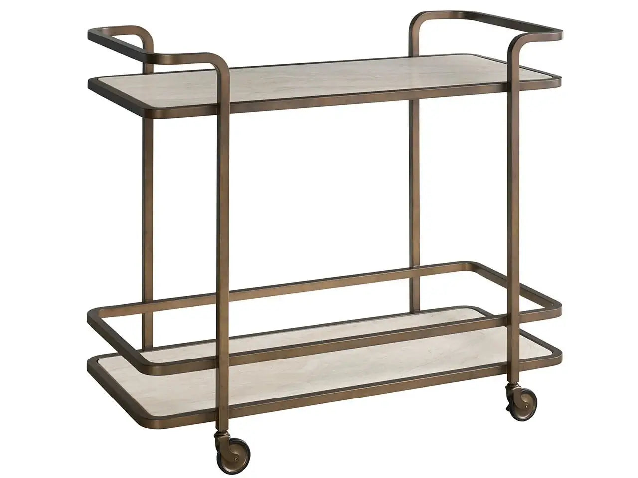 Vintage Gold Bar Cart - Antique Style Rolling Drink Trolley for Home Bar, Party & Outdoor Entertaining